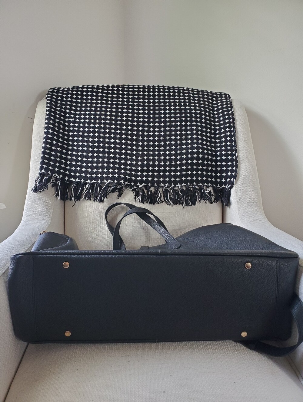 Quince Black Italian Leather Weekender Bag Travel Duffel Tote - Picture 15 of 16